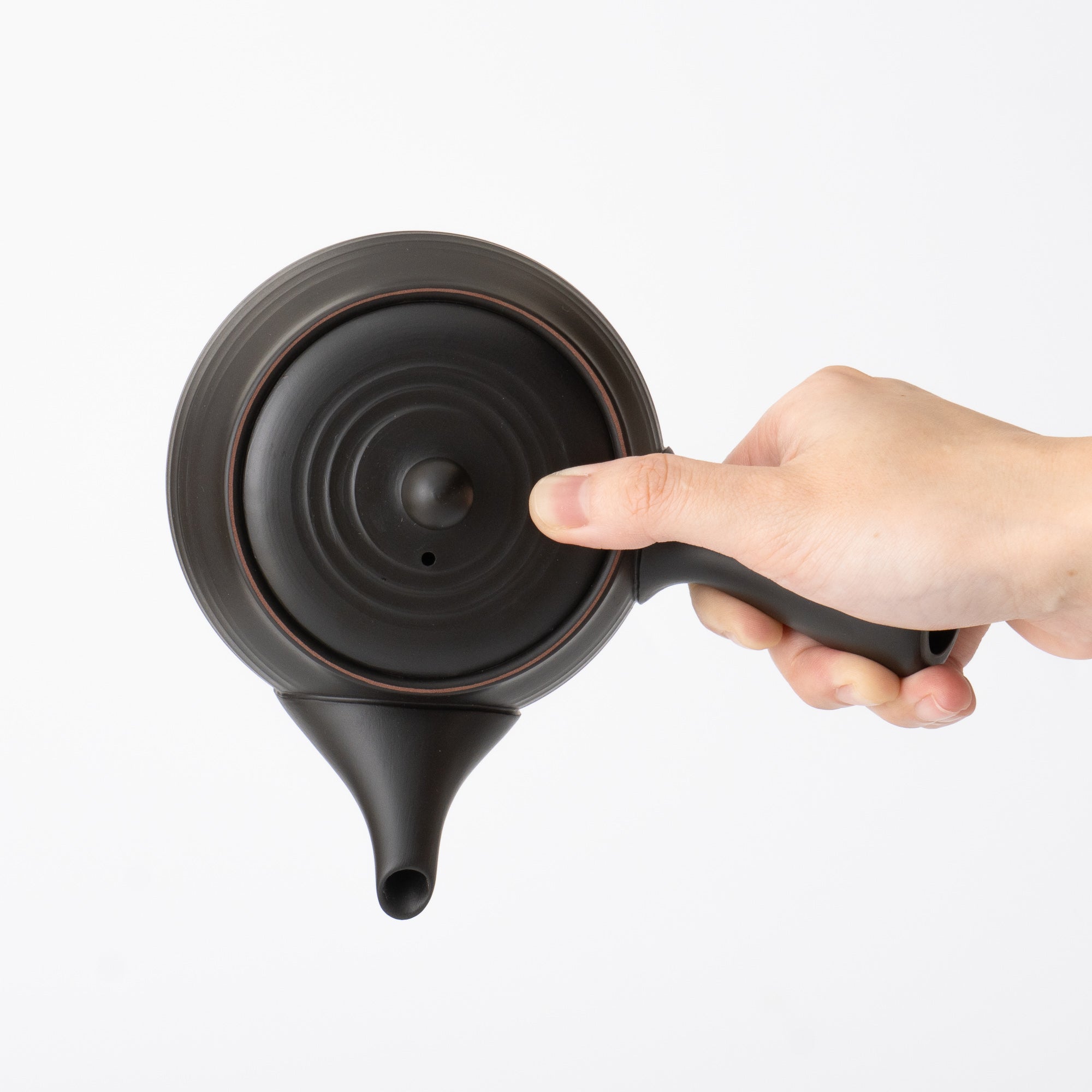 Kyusu Teapot Tokoname Yaki -Black lines [Fine mesh filter]