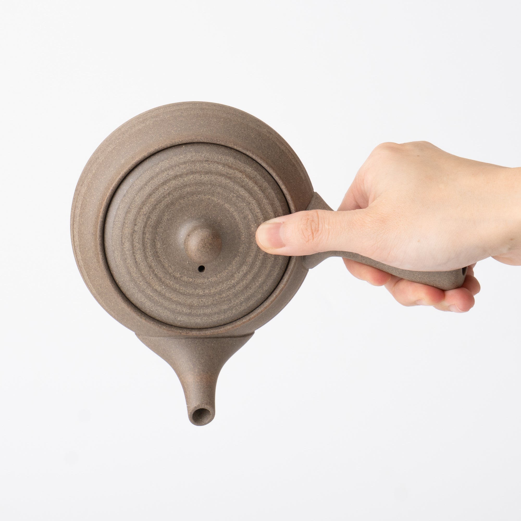 Kyusu Teapot Tokoname Yaki -Earth Beige [Fine mesh filter]
