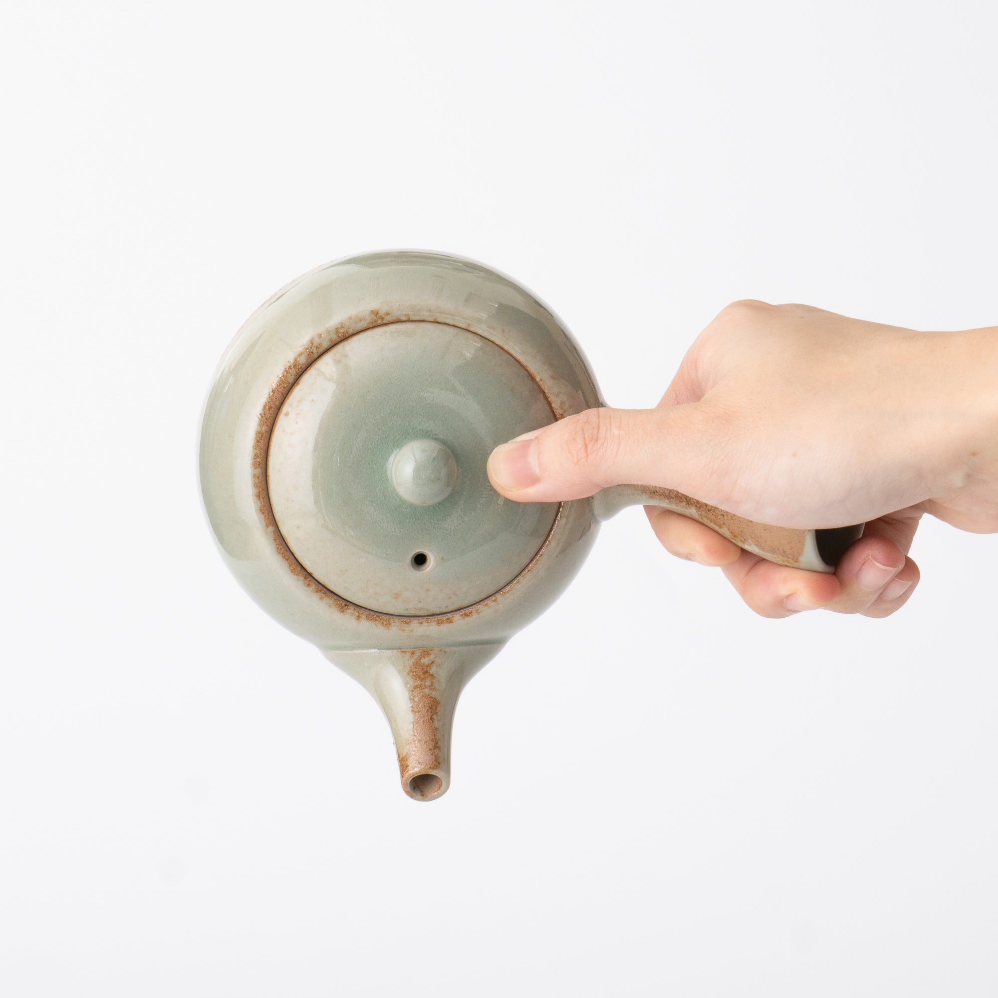 Kyusu Teapot Tokoname Yaki - Issin Round [Fine mesh filter]