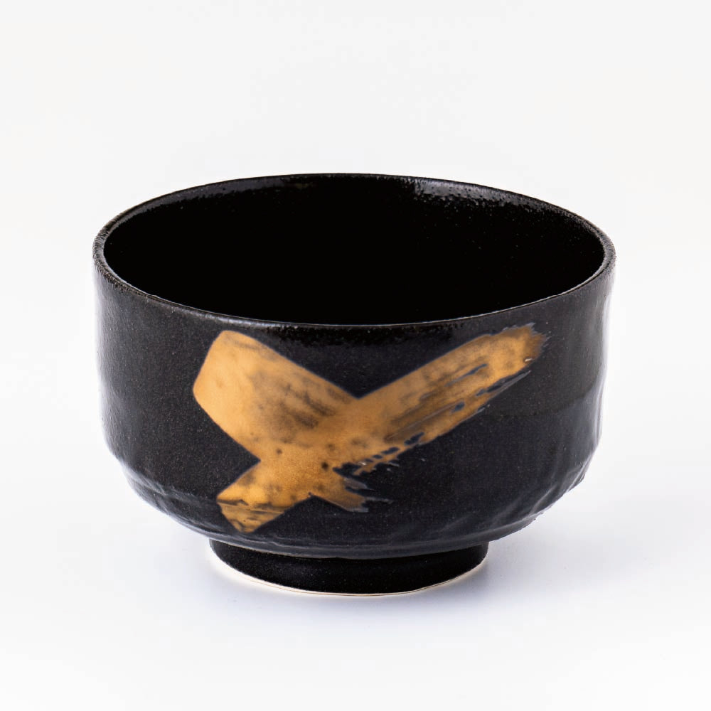 Matcha Tea bowl Chawan - 金刷毛 Gold Brushstroke Matcha Bowl