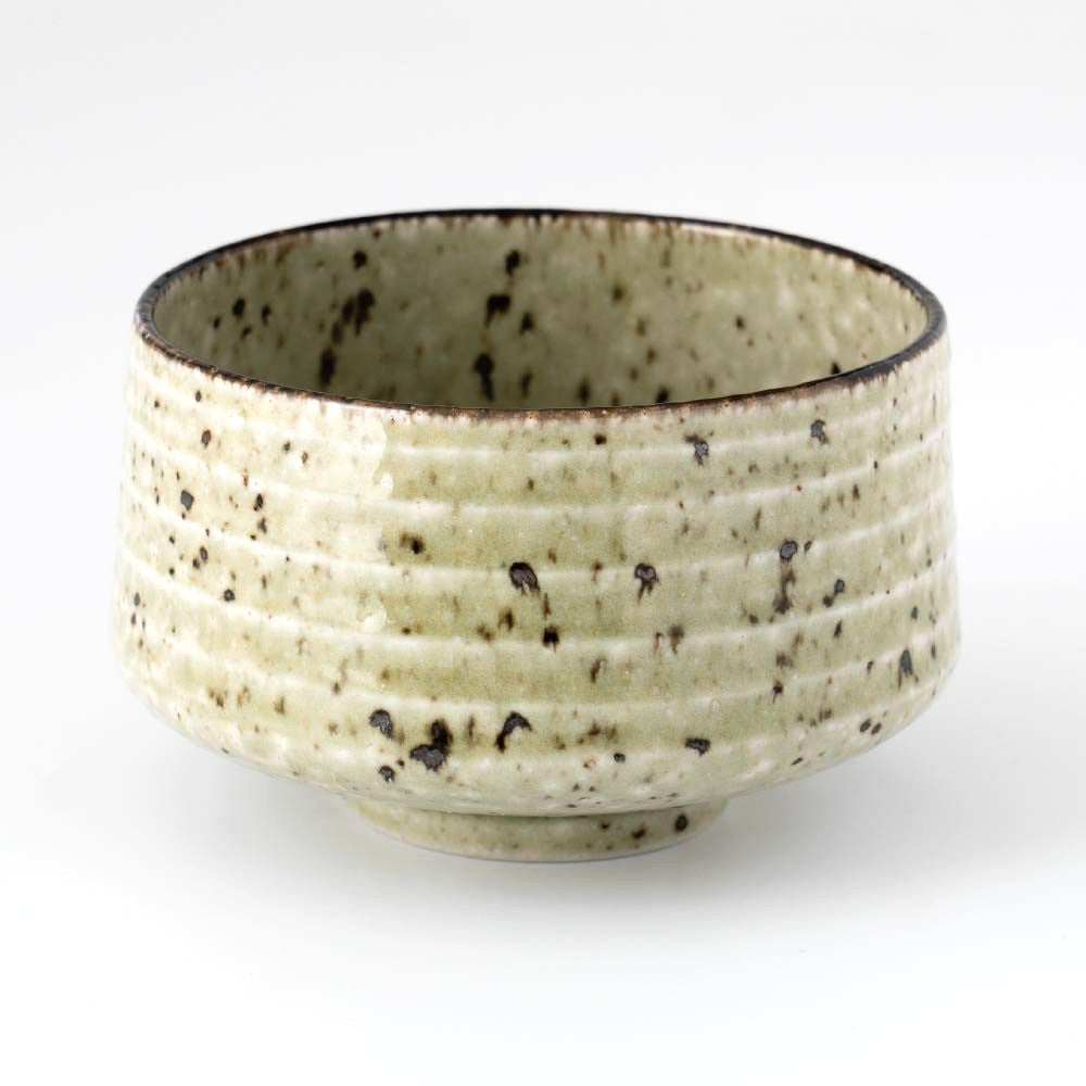 Matcha Tea Bowl Chawan -  Speckled Pale Lime Green