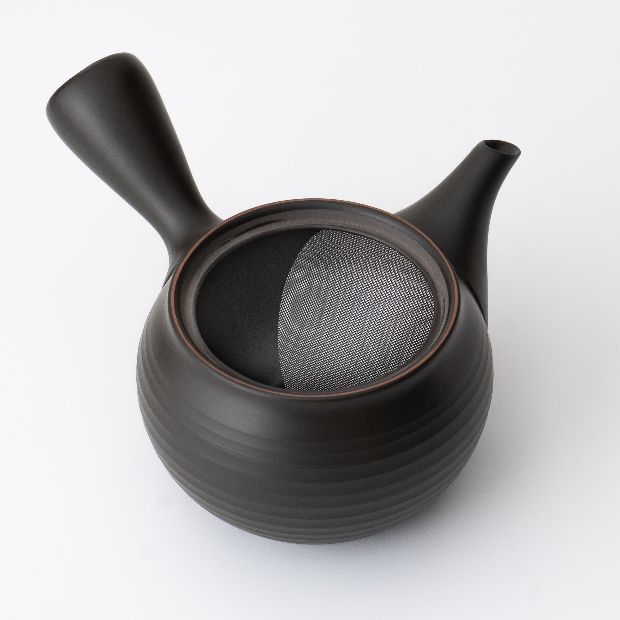 Kyusu Teapot Tokoname Yaki -Black lines [Fine mesh filter]