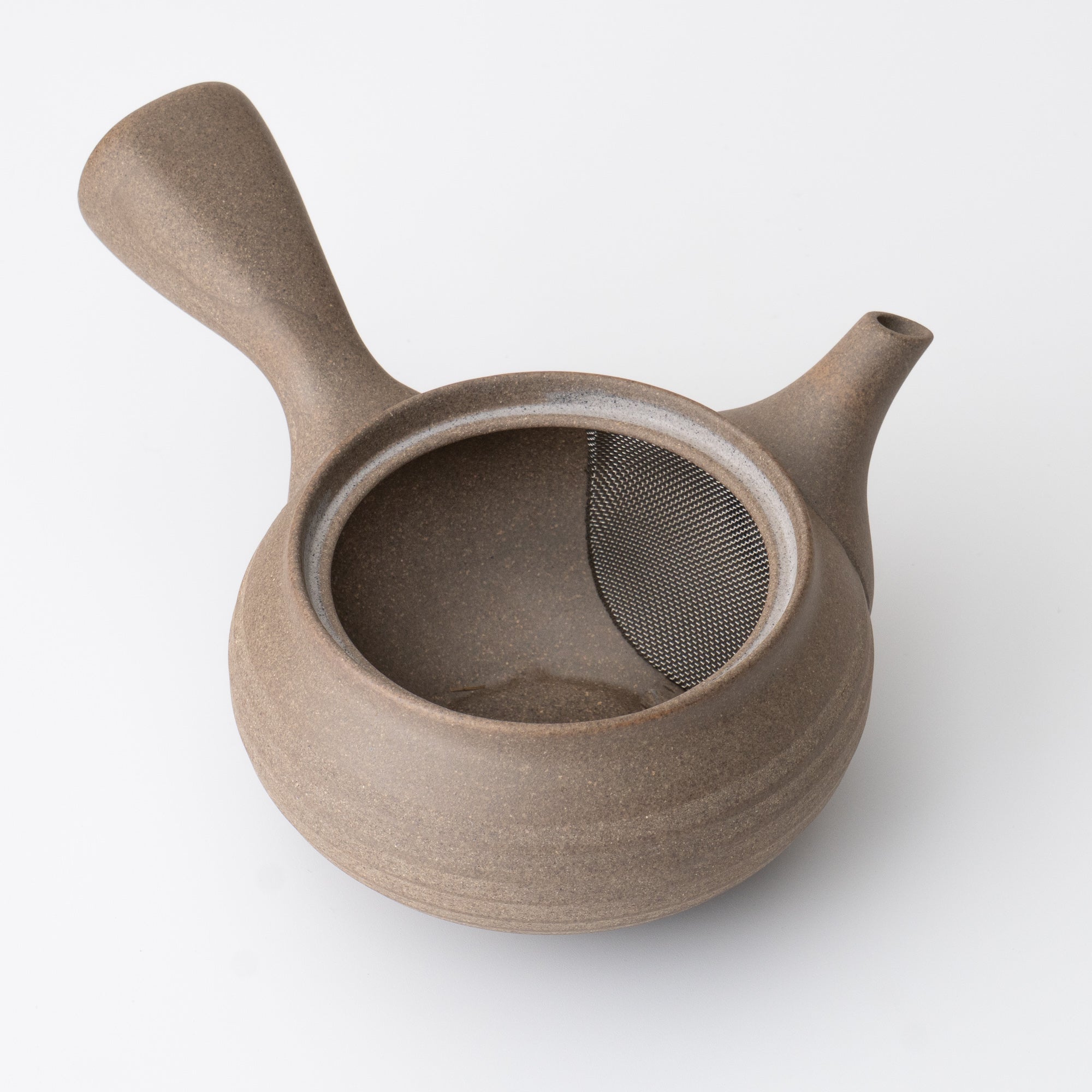 Kyusu Teapot Tokoname Yaki -Earth Beige [Fine mesh filter]