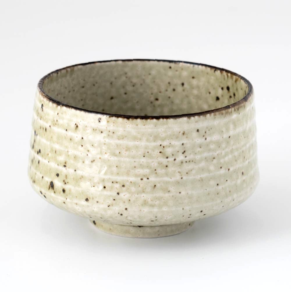 Matcha Tea Bowl Chawan -  Speckled Pale Lime Green