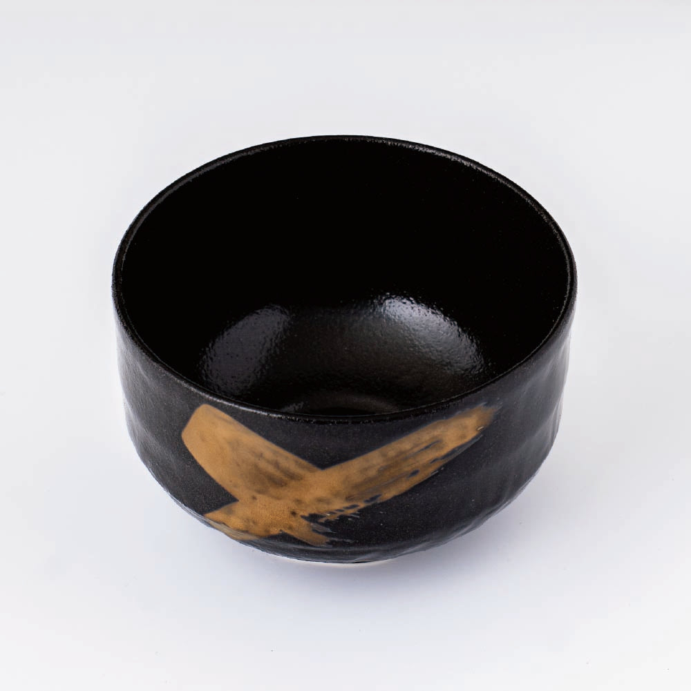 Matcha Tea bowl Chawan - 金刷毛 Gold Brushstroke Matcha Bowl