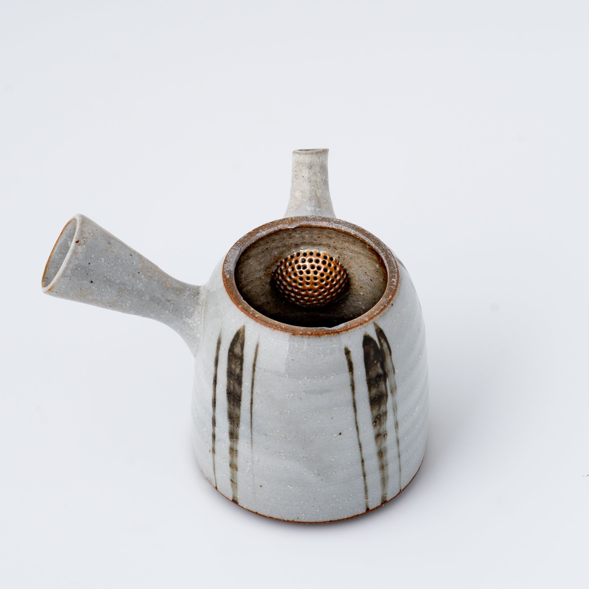 Kyusu Teapot - Tokoname Yaki [Brush line]