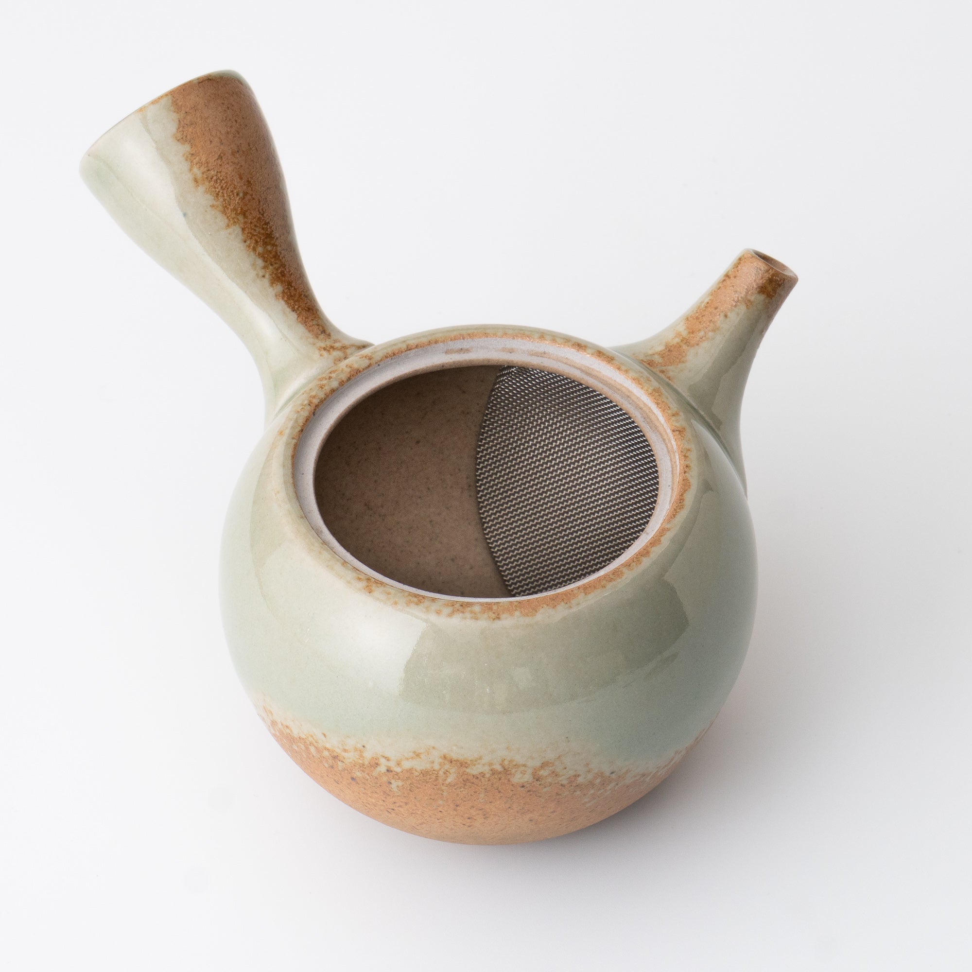 Kyusu Teapot Tokoname Yaki - Issin Round [Fine mesh filter]