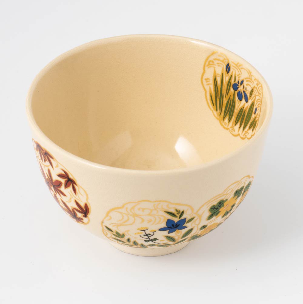 茶道具 坂野鳳洋作 黄燿 京焼 茶碗 煎茶 美品 共箱(K-YC427) 坂野鳳洋 鳳洋 茶碗 黄色 箱付 Japanese tea bowl 抹茶椀 vintage