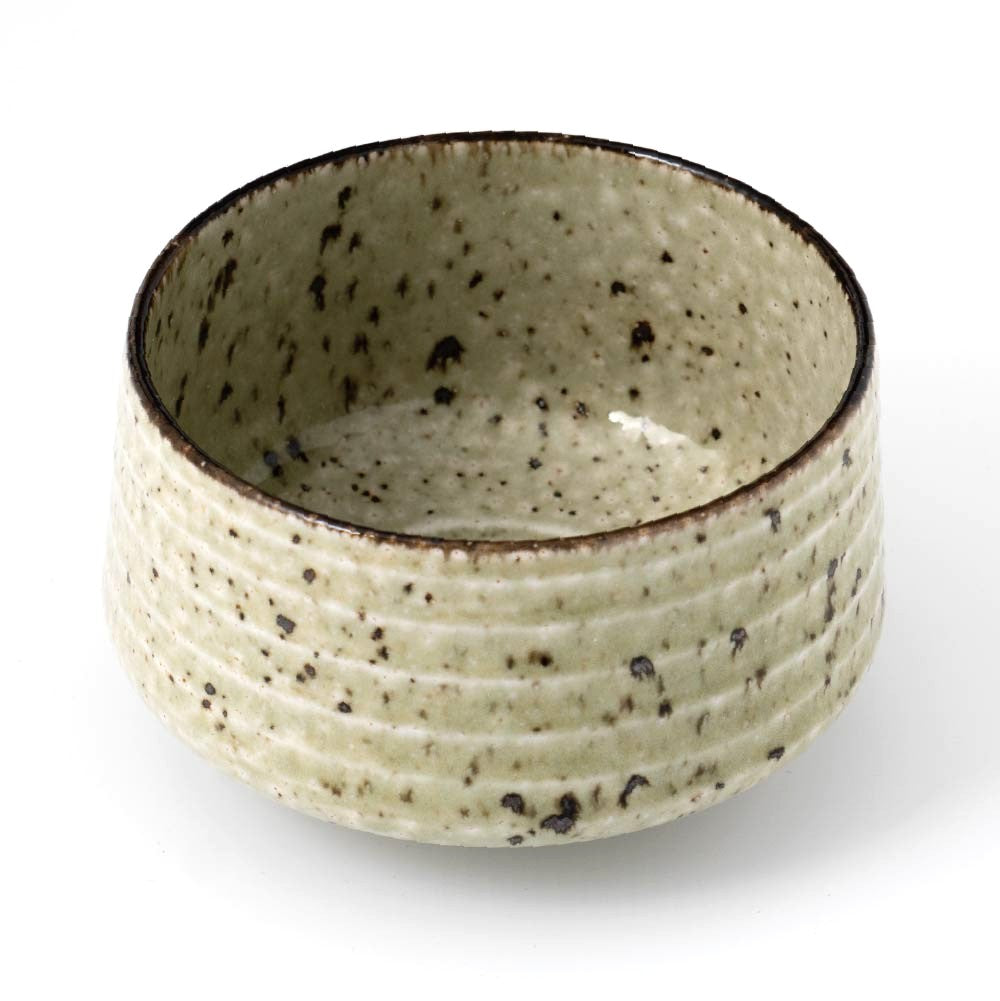 Matcha Tea Bowl Chawan -  Speckled Pale Lime Green