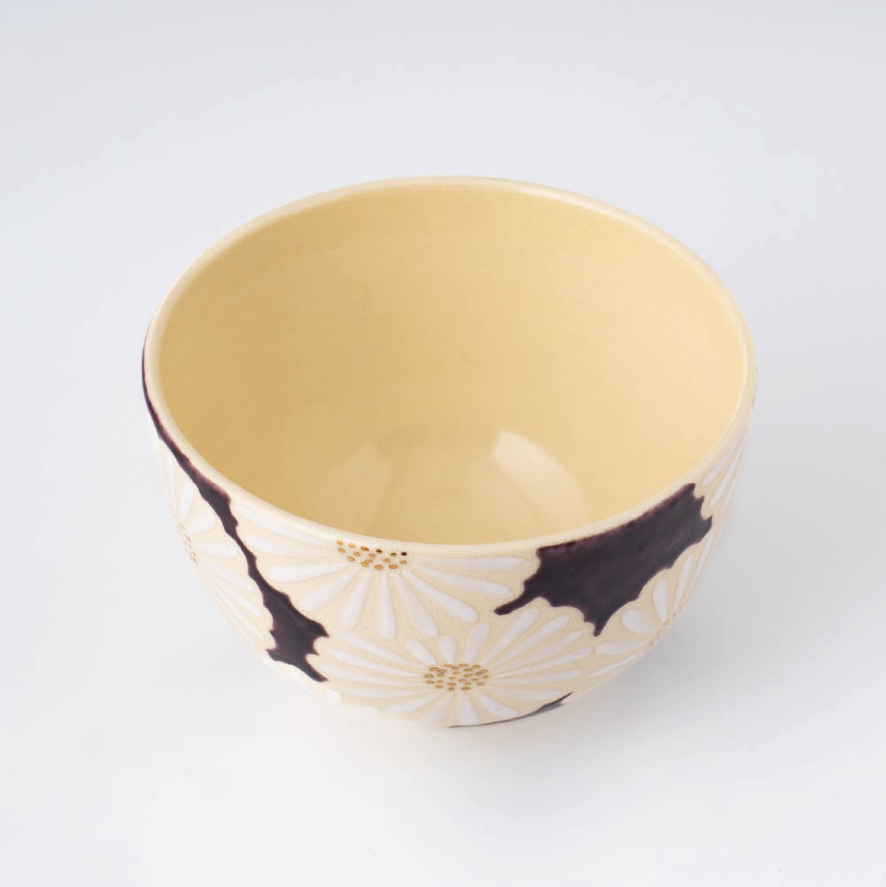 Matcha Tea bowl Chawan - 白菊雅 White Flower Chrysanthemum