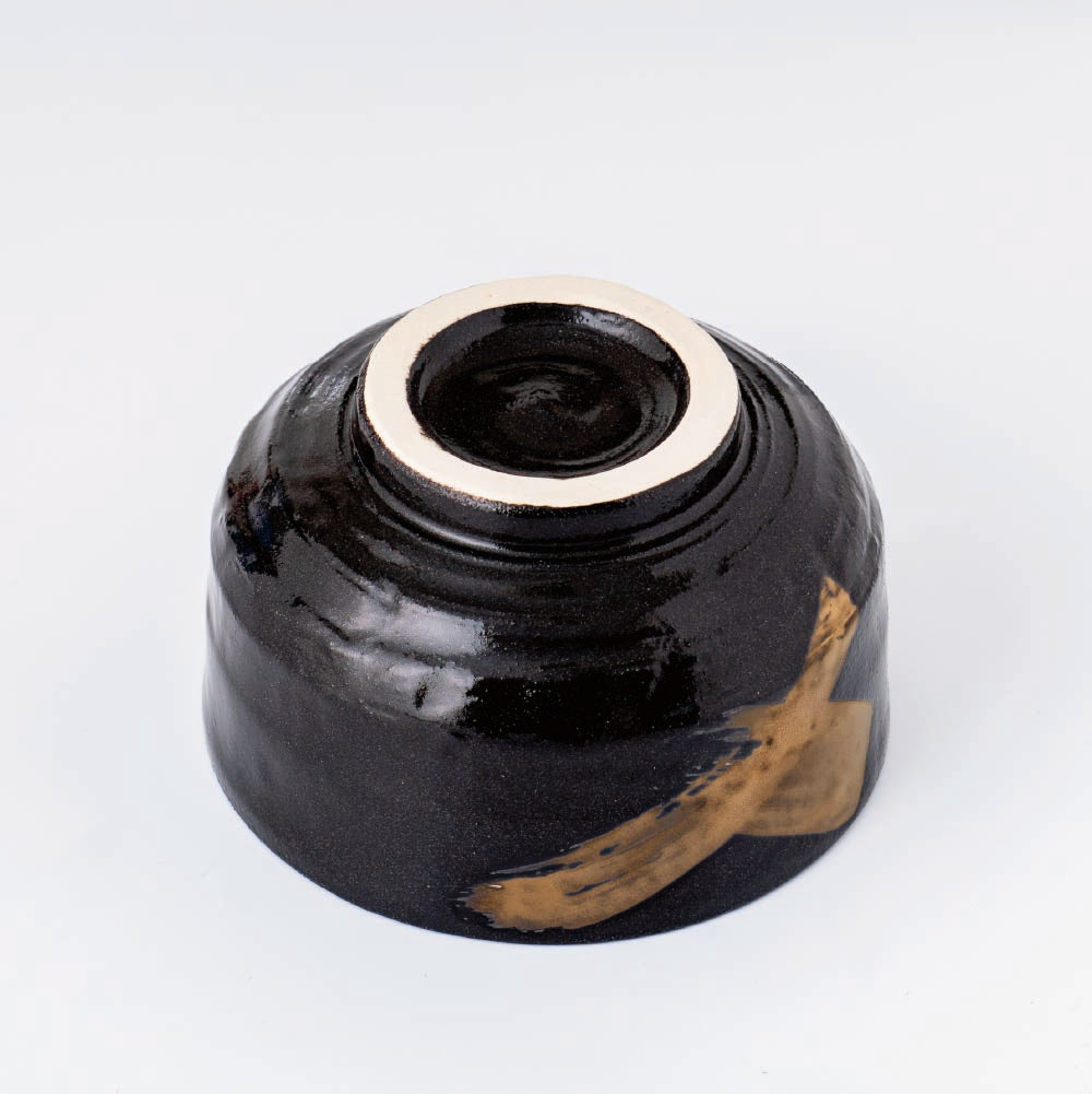 Matcha Tea bowl Chawan - 金刷毛 Gold Brushstroke Matcha Bowl