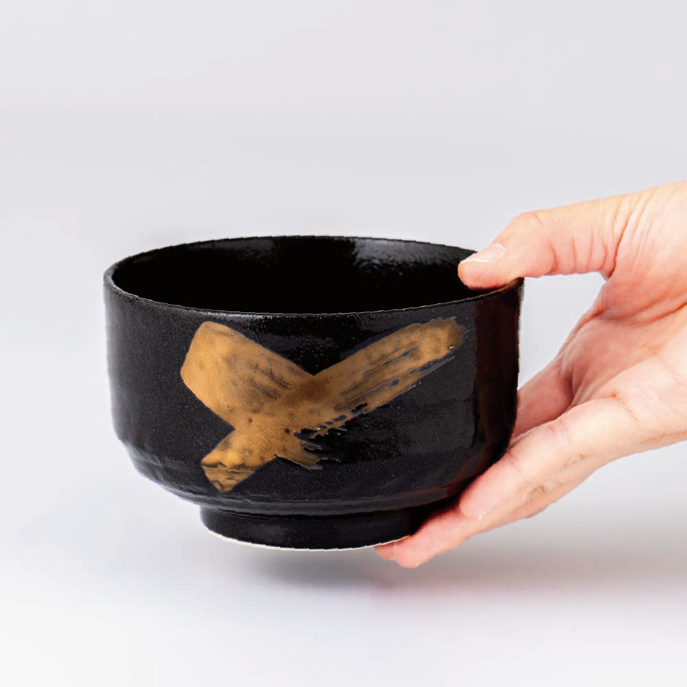 Matcha Tea bowl Chawan - 金刷毛 Gold Brushstroke Matcha Bowl