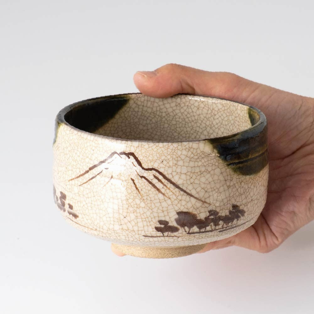Matcha Tea bowl Chawan -Mt.Fuji designed -Mino yaki | Japanese Tea