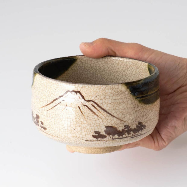 Matcha Tea bowl Chawan -Mt.Fuji designed -Mino yaki | Japanese Tea