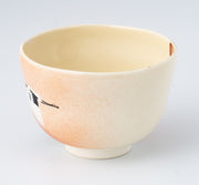 Matcha Tea bowl Chawan - Cranes and Mt. Fuji