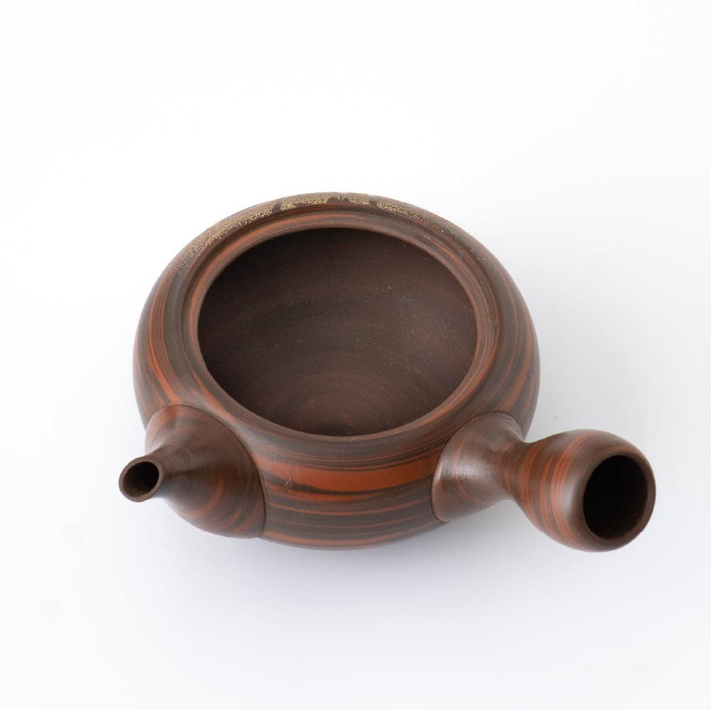 Kyusu Teapot Tokoname Yaki - Nerikomi Flower [Built-in ceramic mesh filter]