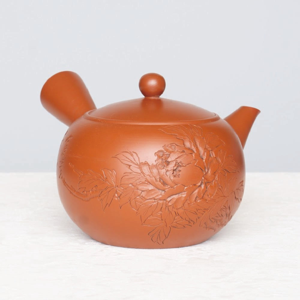 Antique Kyusu Teapot [牡丹 - Peony Flower]