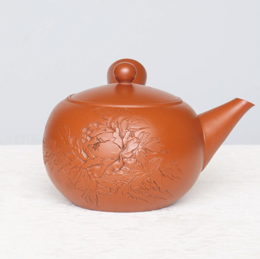 Antique Kyusu Teapot [牡丹 - Peony Flower]
