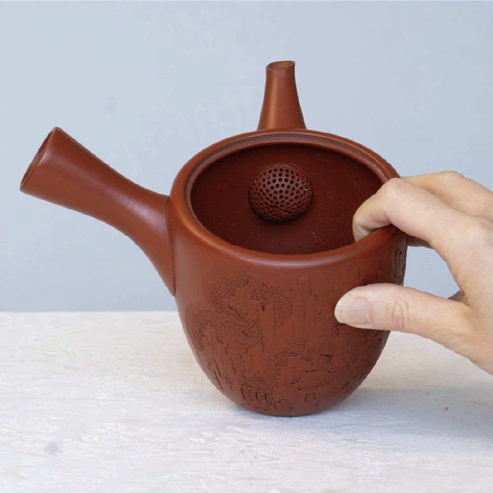 Antique Kyusu Teapot [山水画-Sansuiga]