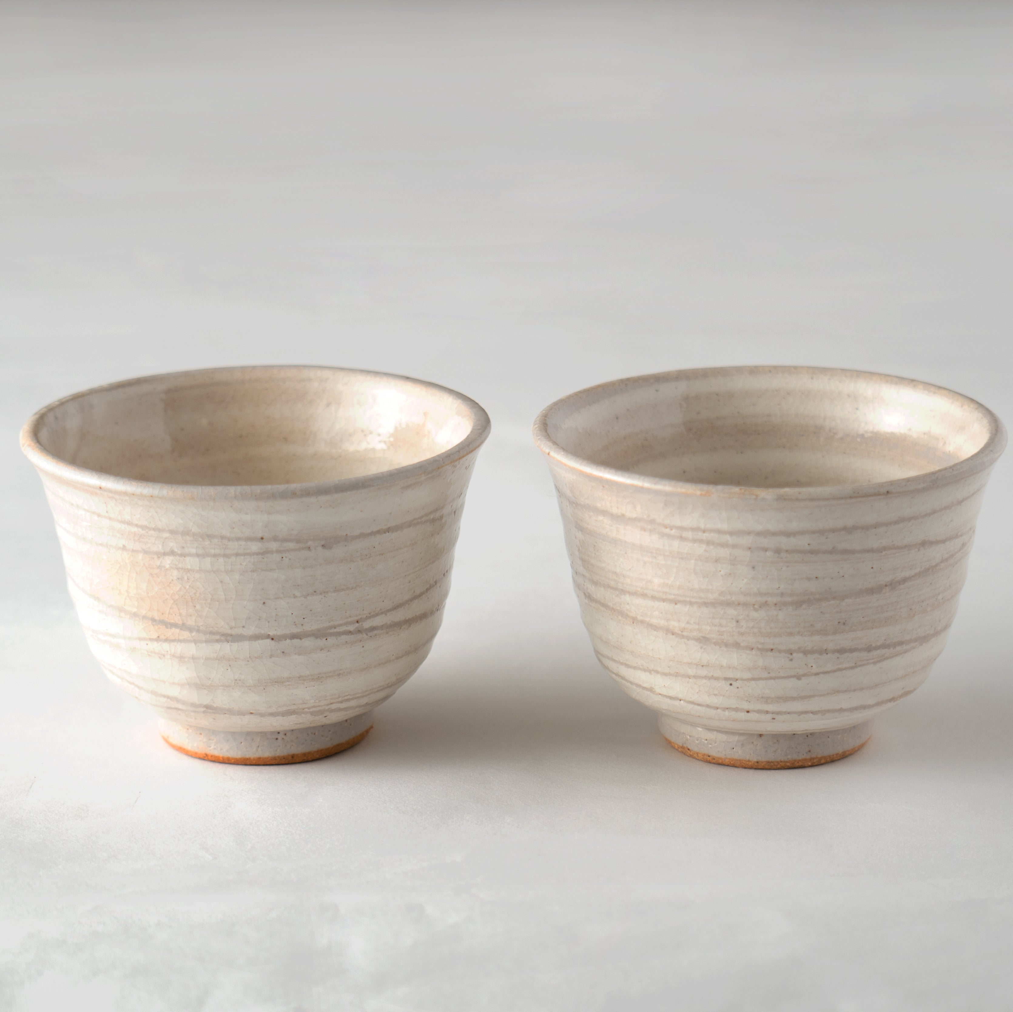Japanese Yunomi teacup/sake cup set of 2 -Traditional pottery Hagiyaki