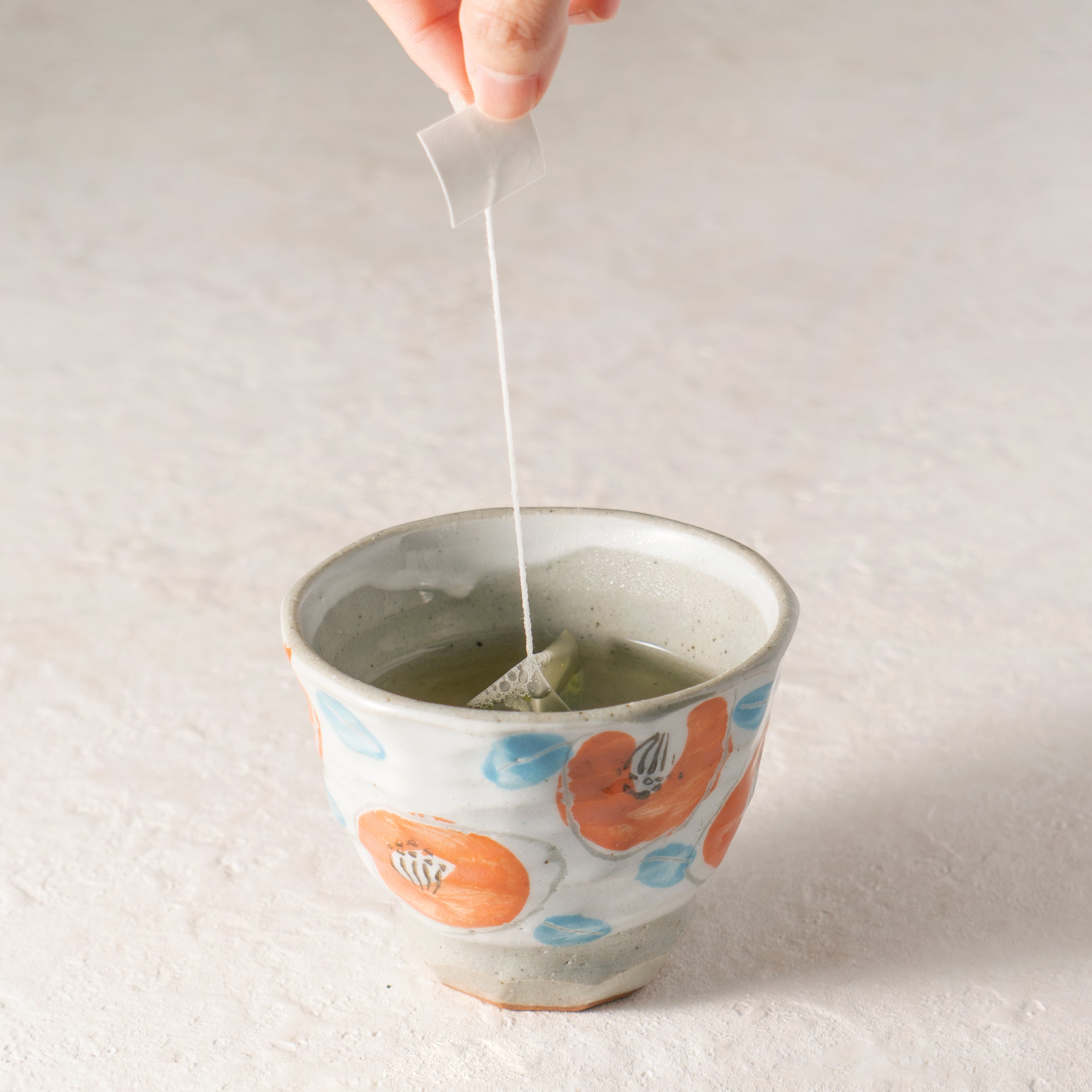 Japanese Yunomi Teacup -Tsubaki Camellia Flower