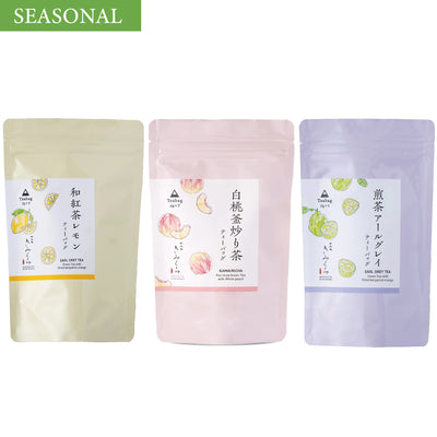 Cold Brew Japanese Teabags Set ] 3 flavors- Lemon/ White peach