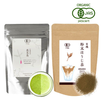 [Combo] Organic Matcha Green Tea KAGOSHIMA & Hojicha Powder 100g