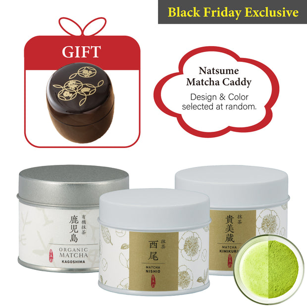 [Black Friday Exclusive] Assorted Ceremonial Matcha Green Tea with Gift Natsume Tea Caddy