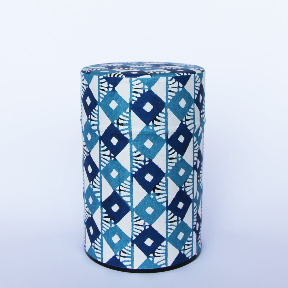 Japanese Tea caddy [Blue diamond] Small