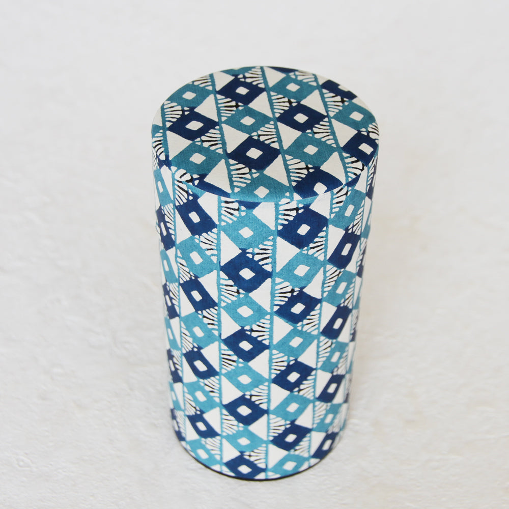Japanese Tea caddy [Blue diamond] Large