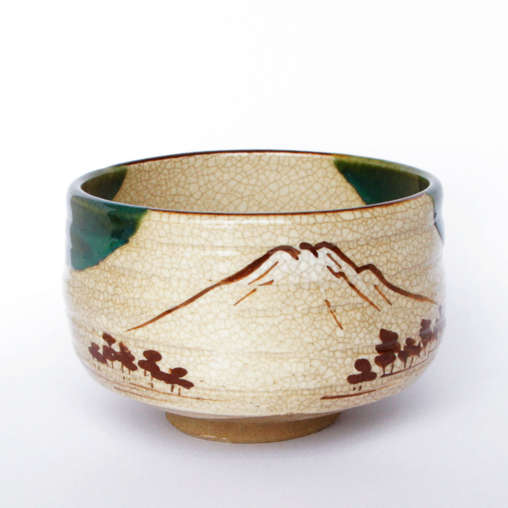 Matcha Tea bowl Chawan -Mt.Fuji designed -Mino yaki | Japanese Tea